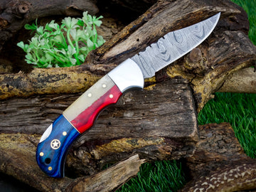 Damascus Steel Folding Pocket Knife