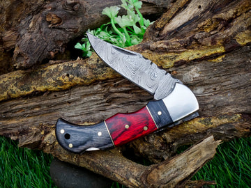 Damascus Steel Folding Pocket Knife
