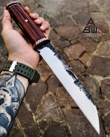 Handmade Seax Knife With Sheaths | Fultang Bushcraft Knife Viking Knife | Camping | Hunting