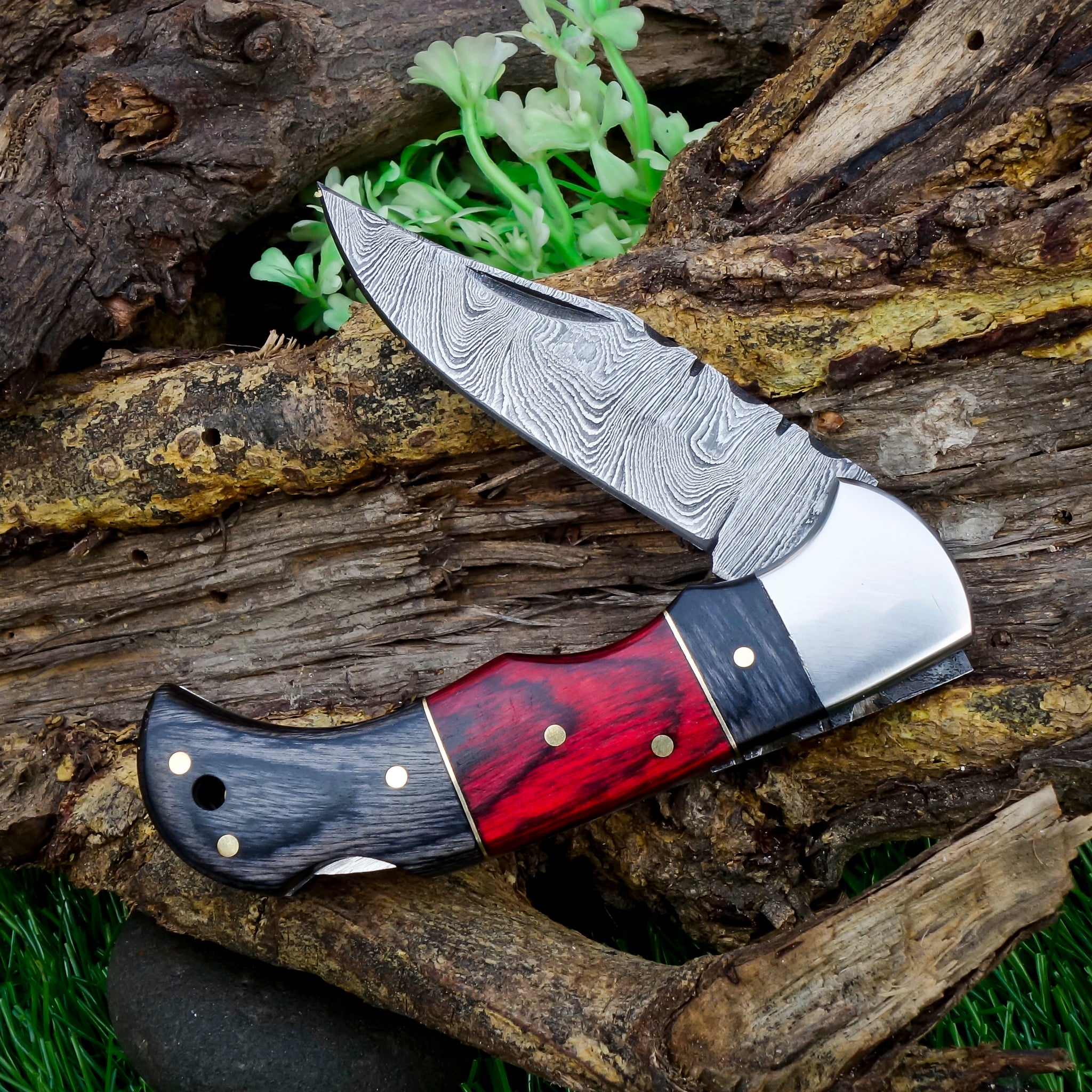 Damascus Steel Folding Pocket Knife
