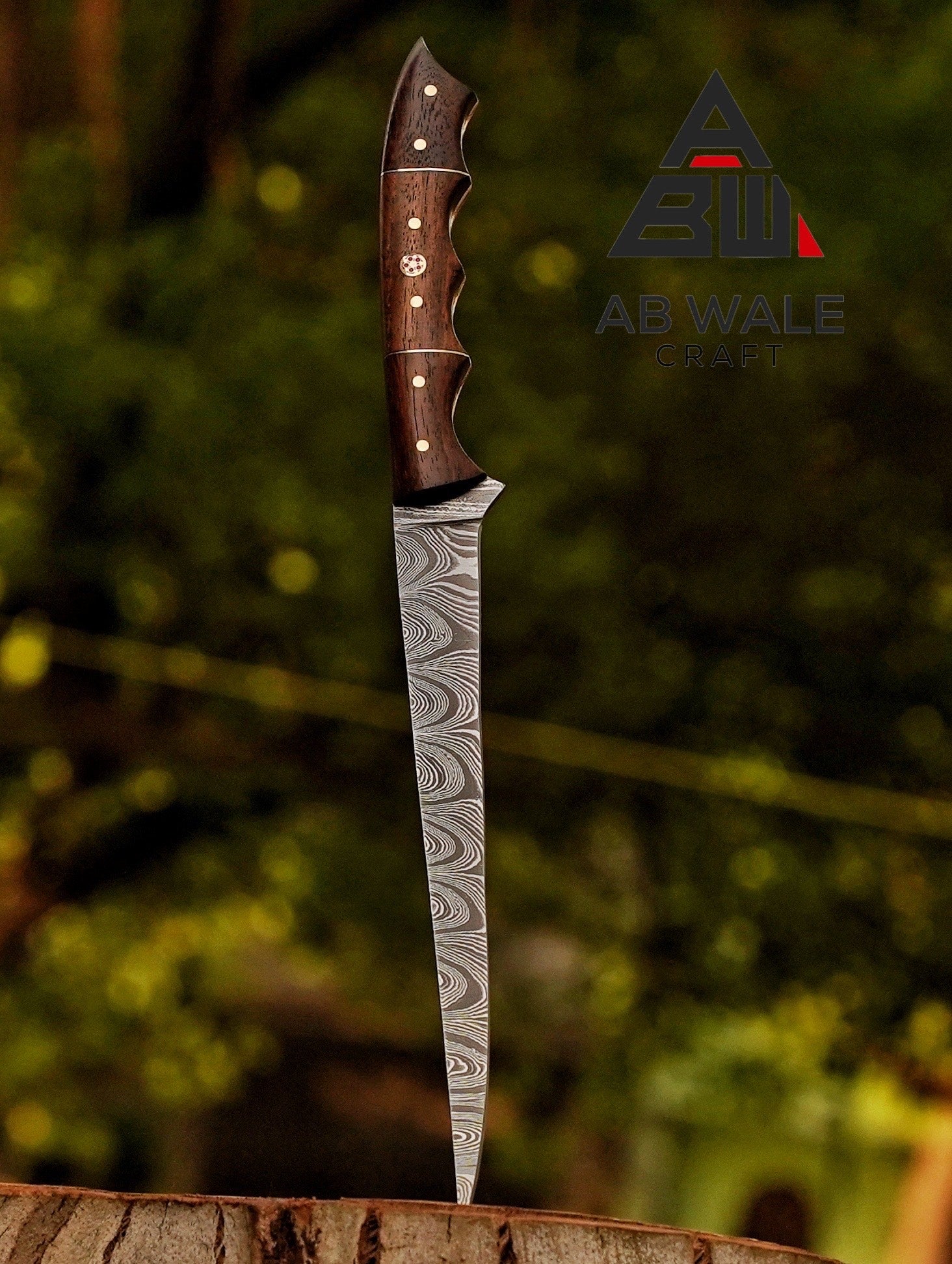Hand-Forged Full Tang Fillet Knife | Damascus Fishing Knife