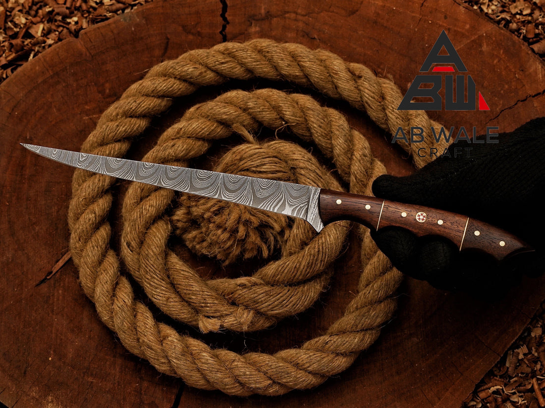 Hand-Forged Full Tang Fillet Knife | Damascus Fishing Knife