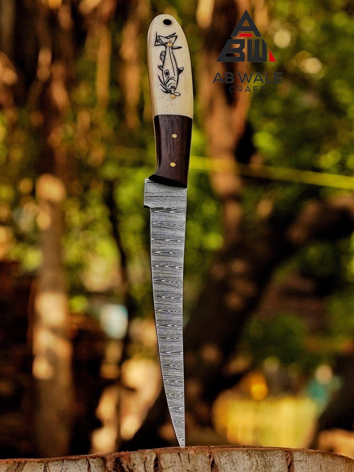 Hand-Forged Full Tang Fillet Knife | Damascus Fishing Knife