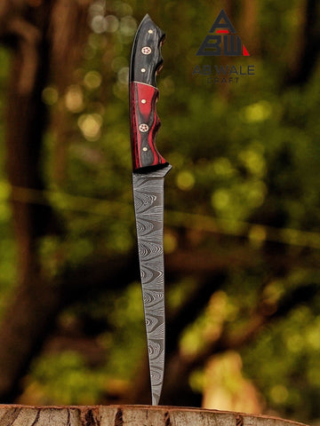 Hand-Forged Full Tang Fillet Knife | Damascus Fishing Knife