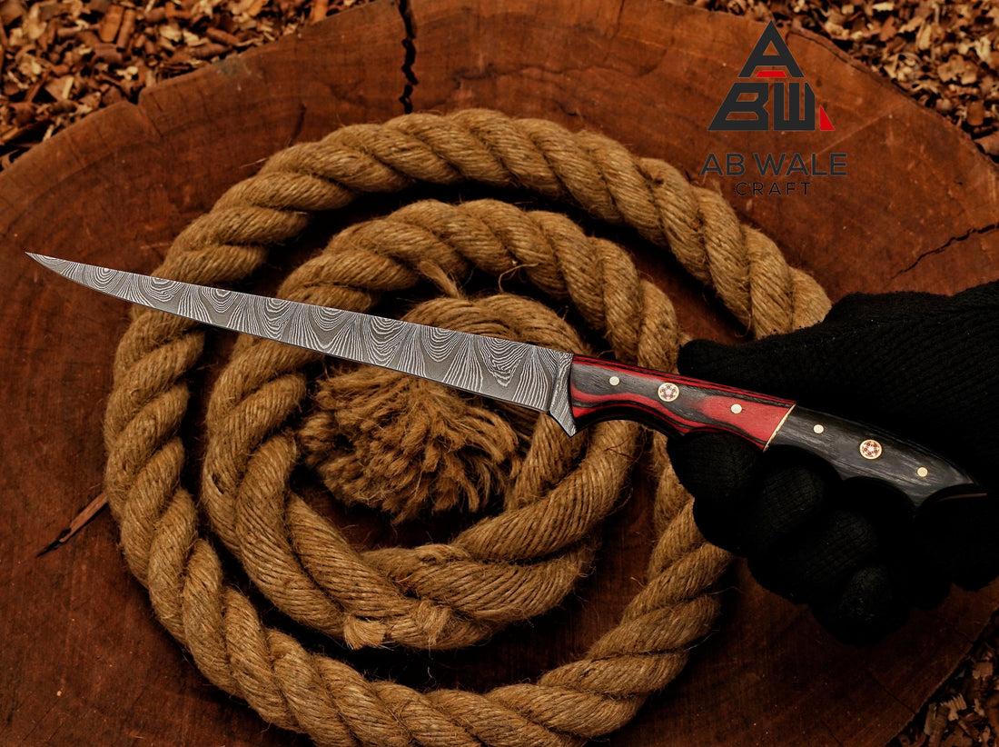 Hand-Forged Full Tang Fillet Knife | Damascus Fishing Knife