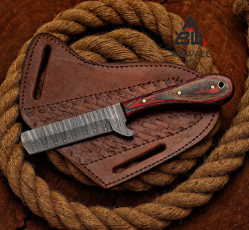 Handmade Damascus Bull Cutter Knife
