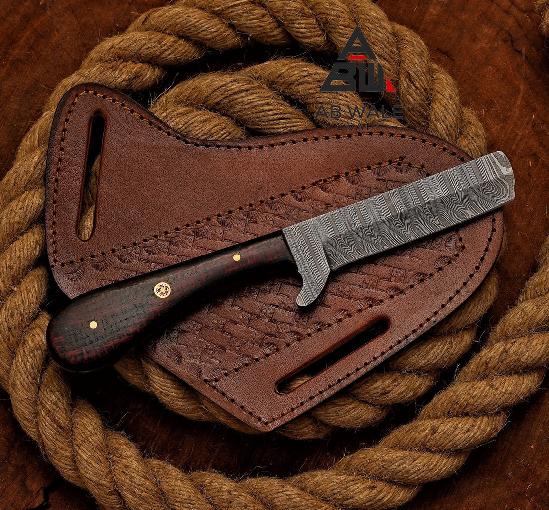 Handmade Damascus Bull Cutter Knife