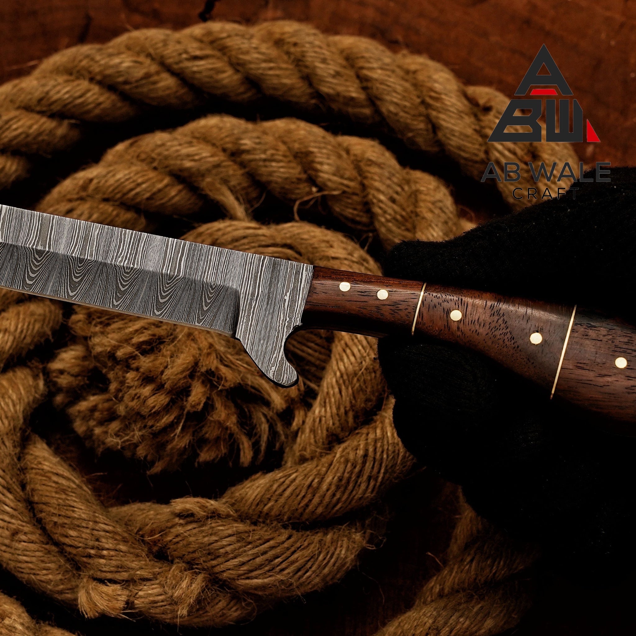 Handmade Damascus Bull Cutter Knife