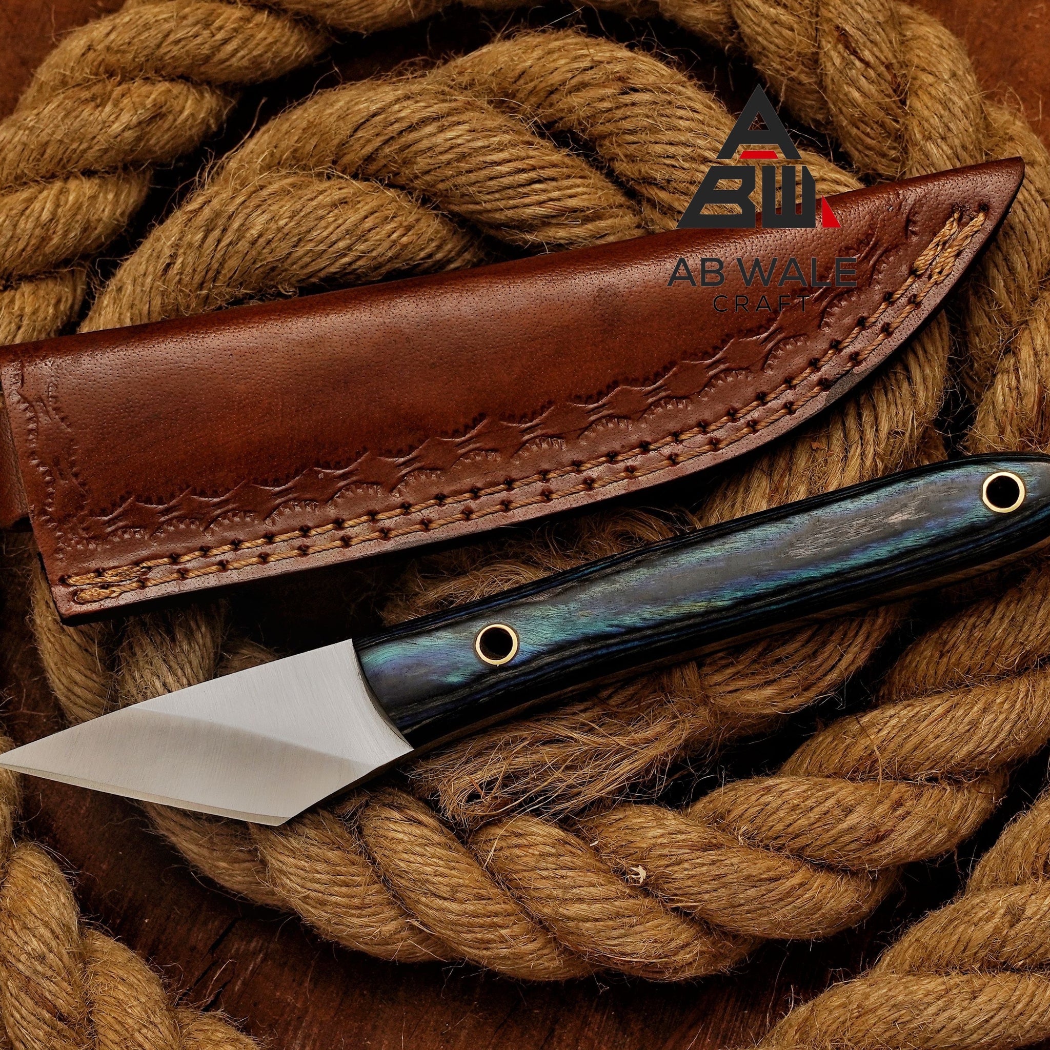 Handmade Kiridashi Utility Knife, Neck Knife, Camping Knife, Kiridashi Knives Custom Gift Birthday Gift