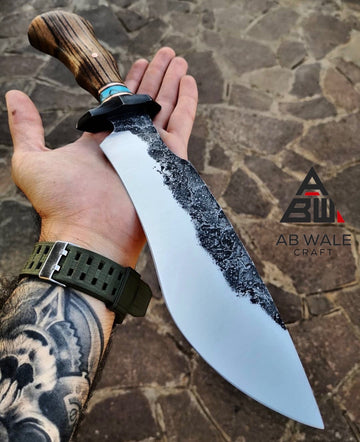 handmade high carbon steel, hunting bowie knife,Ash wood Handle, Fixed Blade